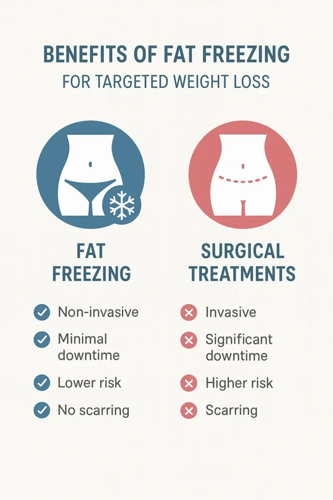 graphic showing the benefits of fat freezing Greater London (City of London)