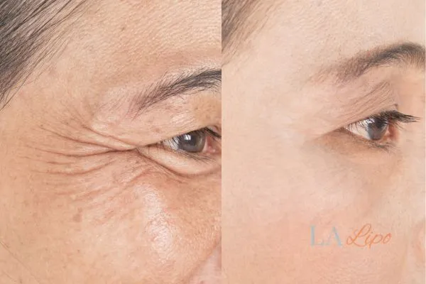 Before and after results of woman - HI-fu wrinkles reduction treatment Greater London (City of London)