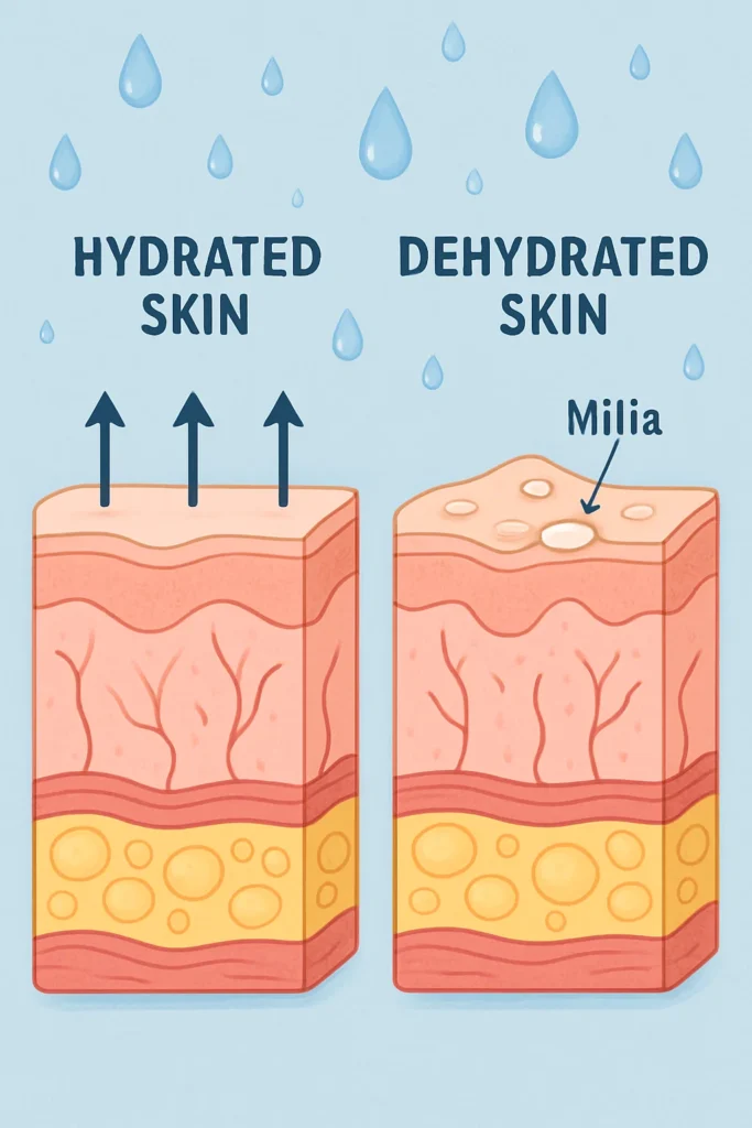 The importance of hydration and milia production Greater London (City of London)
