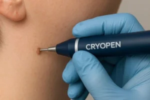 Person receiving skin tag removal Greater London (City of London)