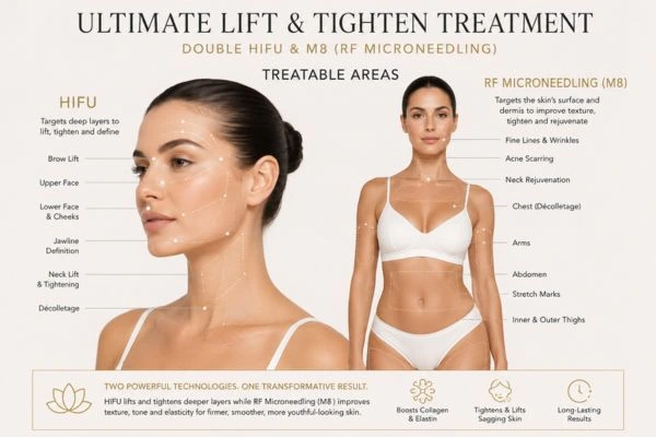 Areas of the body that can be treated - ultimate skin tighten treatment Greater London (City of London)